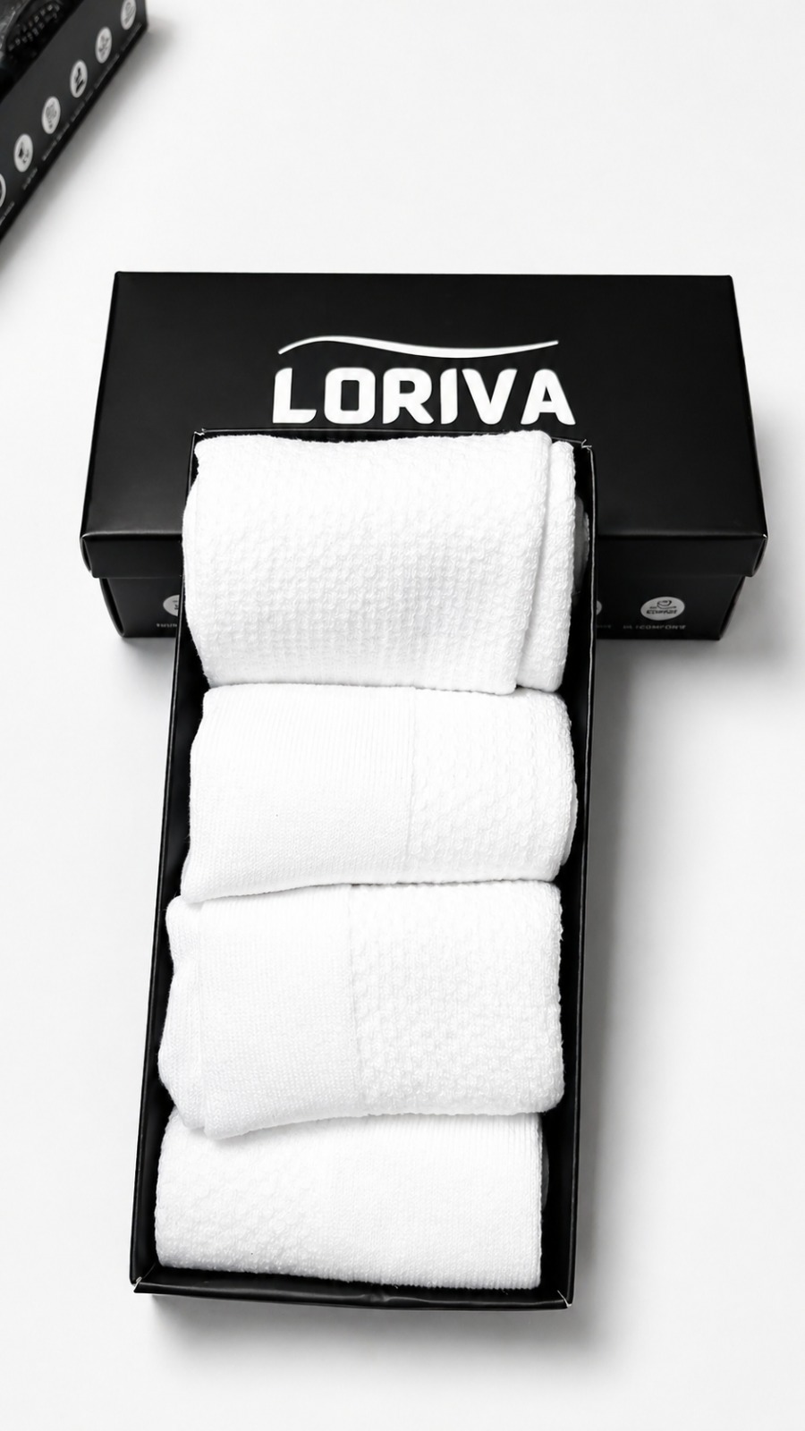 Long White Socks 4 pair 1 box